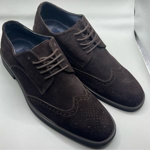 Joseph Abboud Bruno Brown Suede Wingtip Oxfords